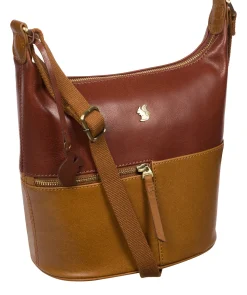 Little Kristin' Dark Tan & Conker Brown Leather Shoulder Bag