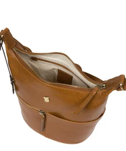 Little Kristin' Dark Tan Leather Shoulder Bag