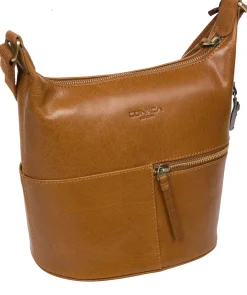 Little Kristin' Dark Tan Leather Shoulder Bag
