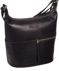 Little Kristin' Navy Leather Shoulder Bag