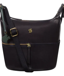 Little Kristin' Navy Leather Shoulder Bag