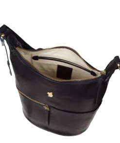 Little Kristin' Navy Leather Shoulder Bag
