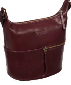Little Kristin' Plum Leather Shoulder Bag