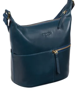Little Kristin' Snorkel Blue Leather Shoulder Bag