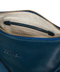 Little Kristin' Snorkel Blue Leather Shoulder Bag