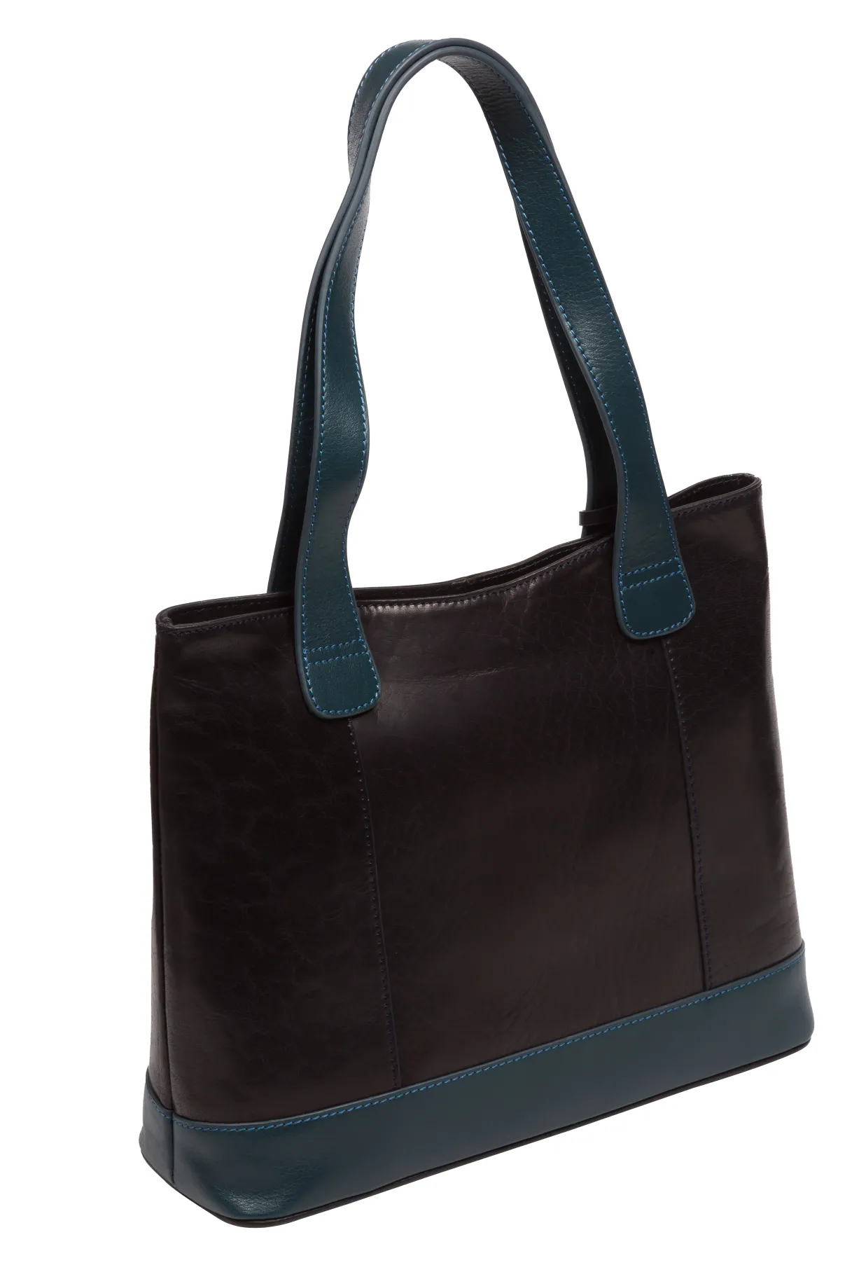 Little Patience' Snorkel Blue & Navy Blue Leather Tote Bag