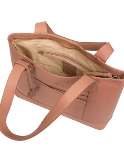 Little Patience' Subtle Pink Leather Tote Bag