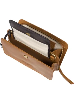 Little Wonder' Dark Tan & Navy Leather Cross Body Clutch Bag