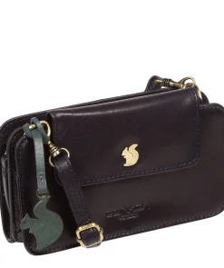Little Wonder' Navy Leather Cross Body Clutch Bag