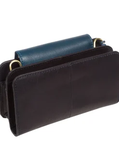 Little Wonder' Navy & Snorkel Blue Leather Cross Body Clutch Bag