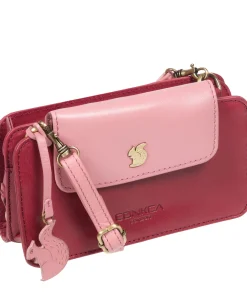 Little Wonder' Orchid & Blush Leather Cross Body Clutch Bag