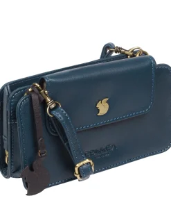Little Wonder' Snorkel Blue Leather Cross Body Clutch Bag