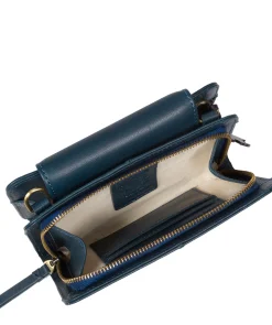Little Wonder' Snorkel Blue Leather Cross Body Clutch Bag