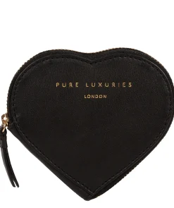 Loughton' Black Leather Heart Coin Purse