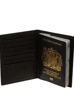 Louis' Black Leather Passport Holder