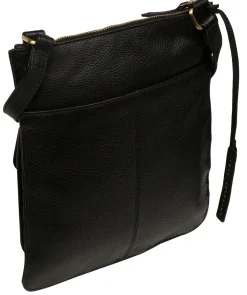 Lucienne' Black Leather Cross Body Bag