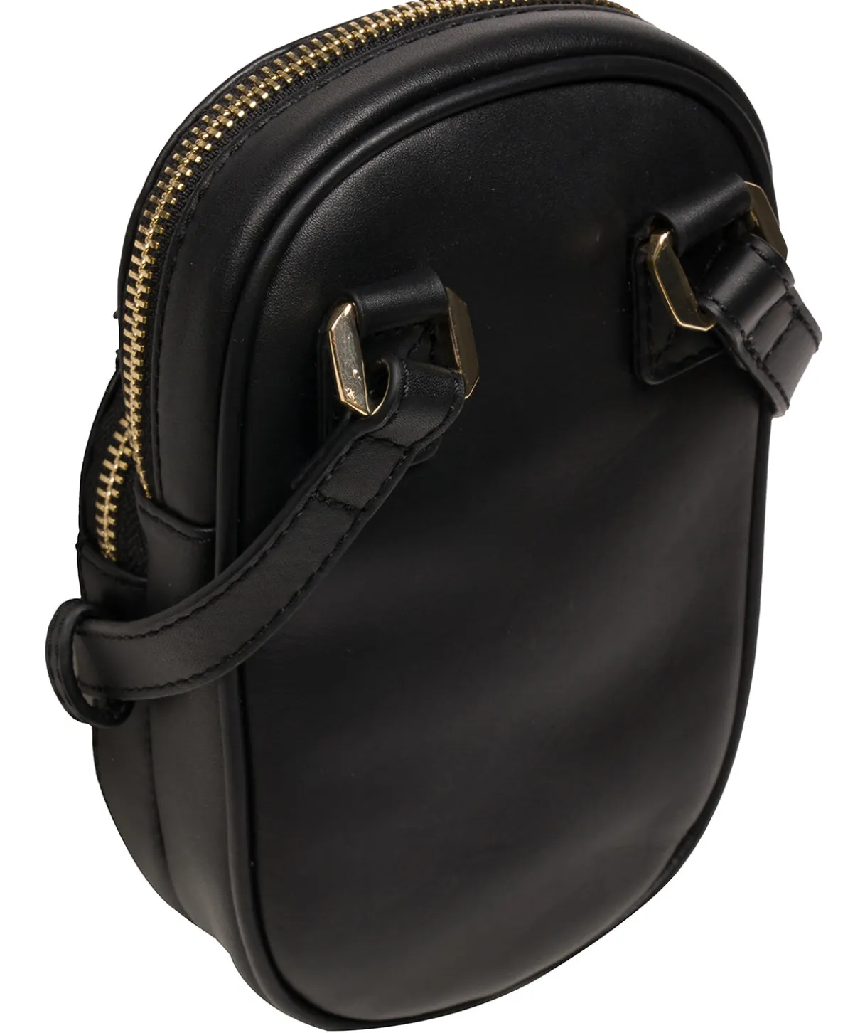 Luna' Black Leather Cross Body Phone Bag