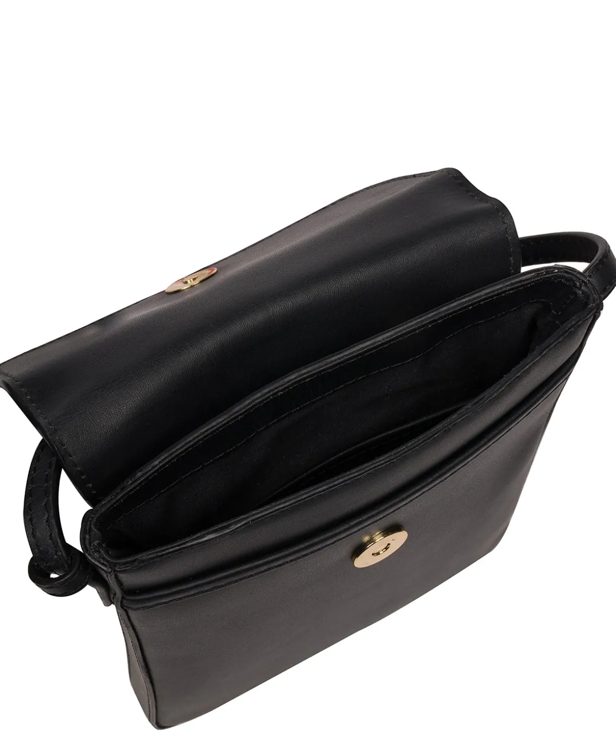 Lyra' Black Leather Cross Body Phone Bag