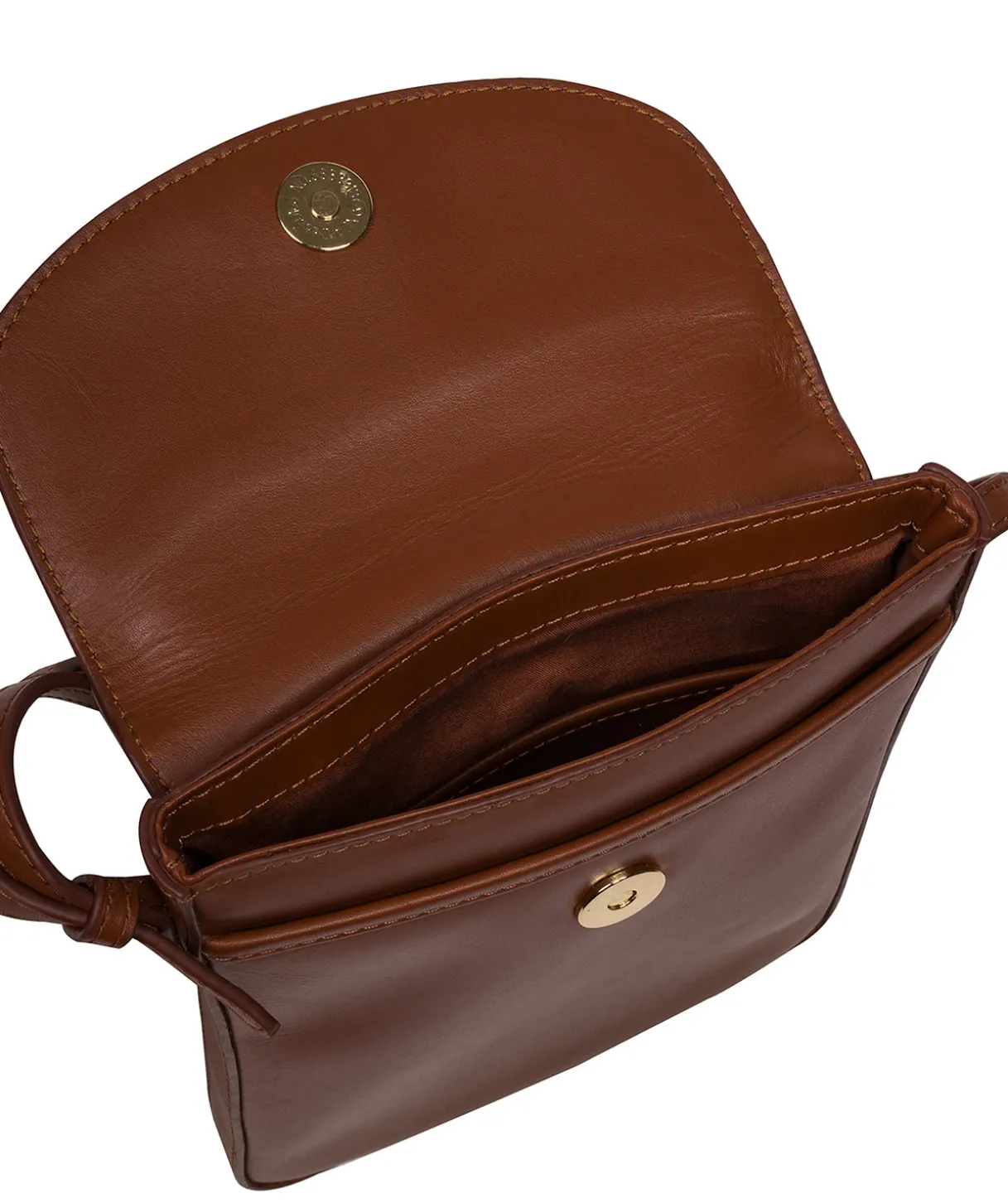 Lyra' Caramel Leather Cross Body Phone Bag