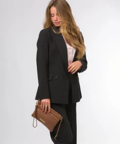 Lytham' Tan Leather Cross Body Clutch Bag