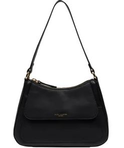 Mable' Black Leather Evening Bag
