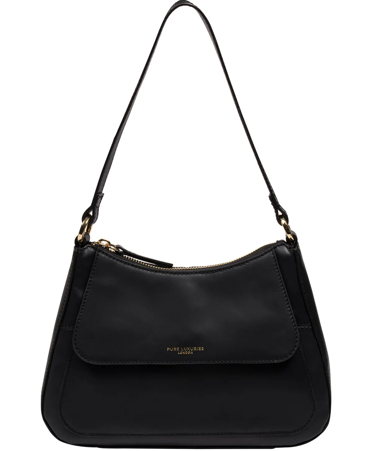 Mable' Black Leather Evening Bag