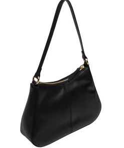 Mable' Black Leather Evening Bag