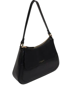 Mable' Black Leather Evening Bag