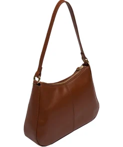 Mable' Caramel Leather Evening Bag