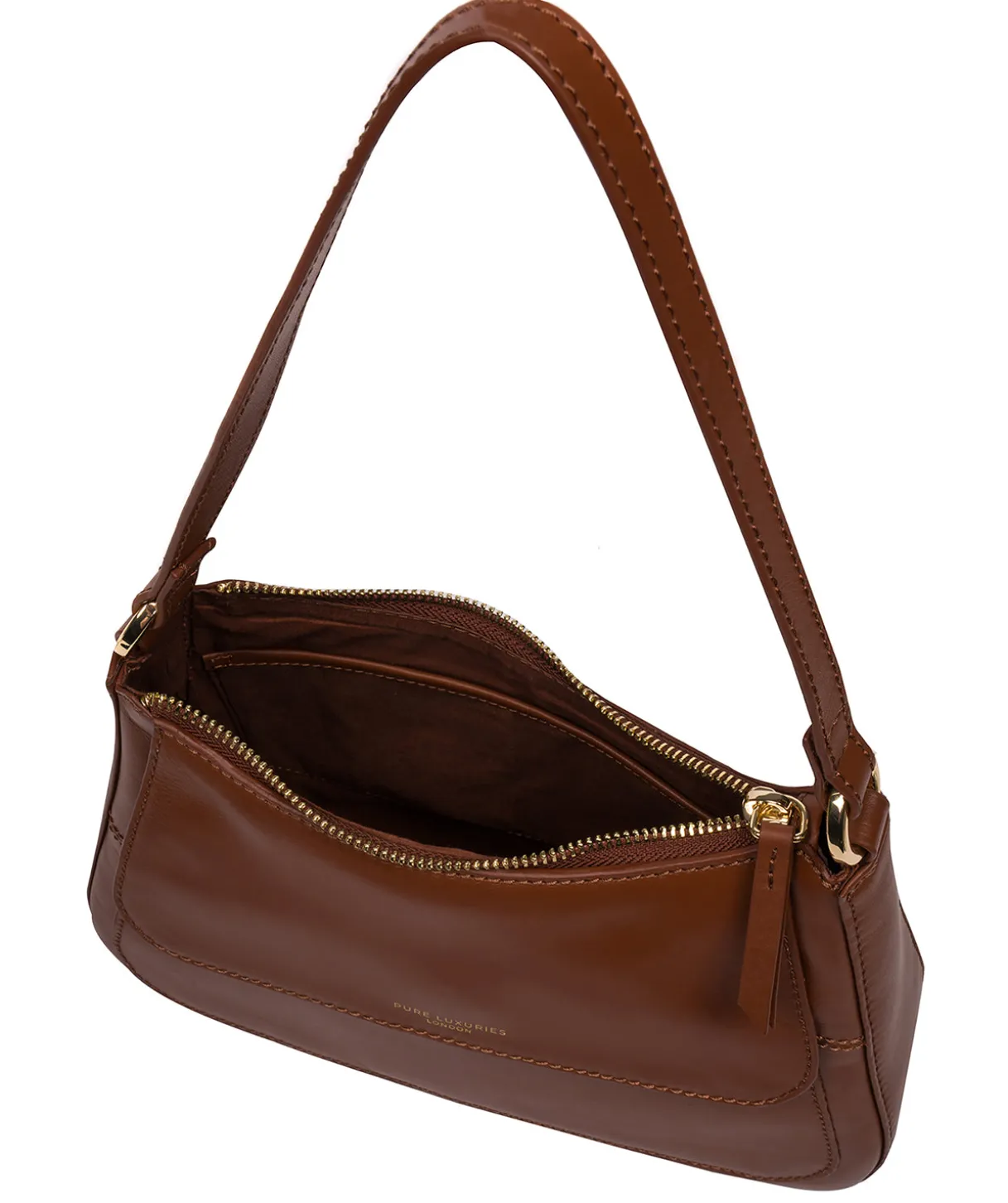 Mable' Caramel Leather Evening Bag