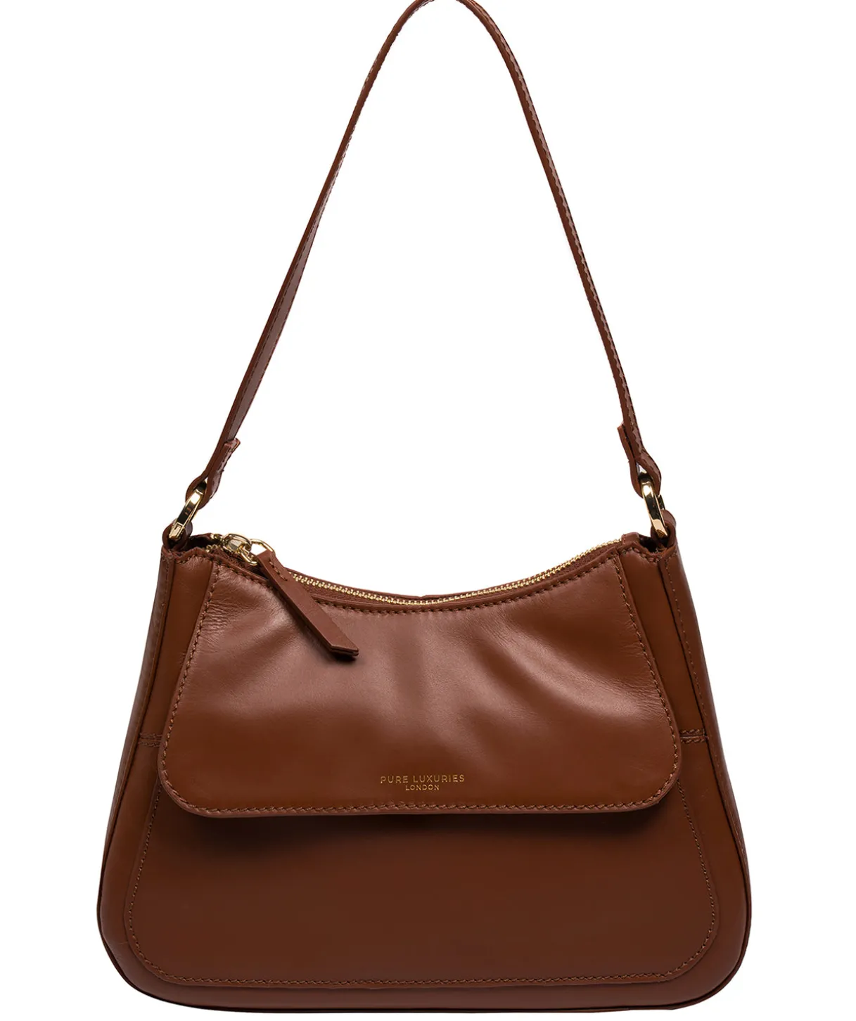Mable' Caramel Leather Evening Bag