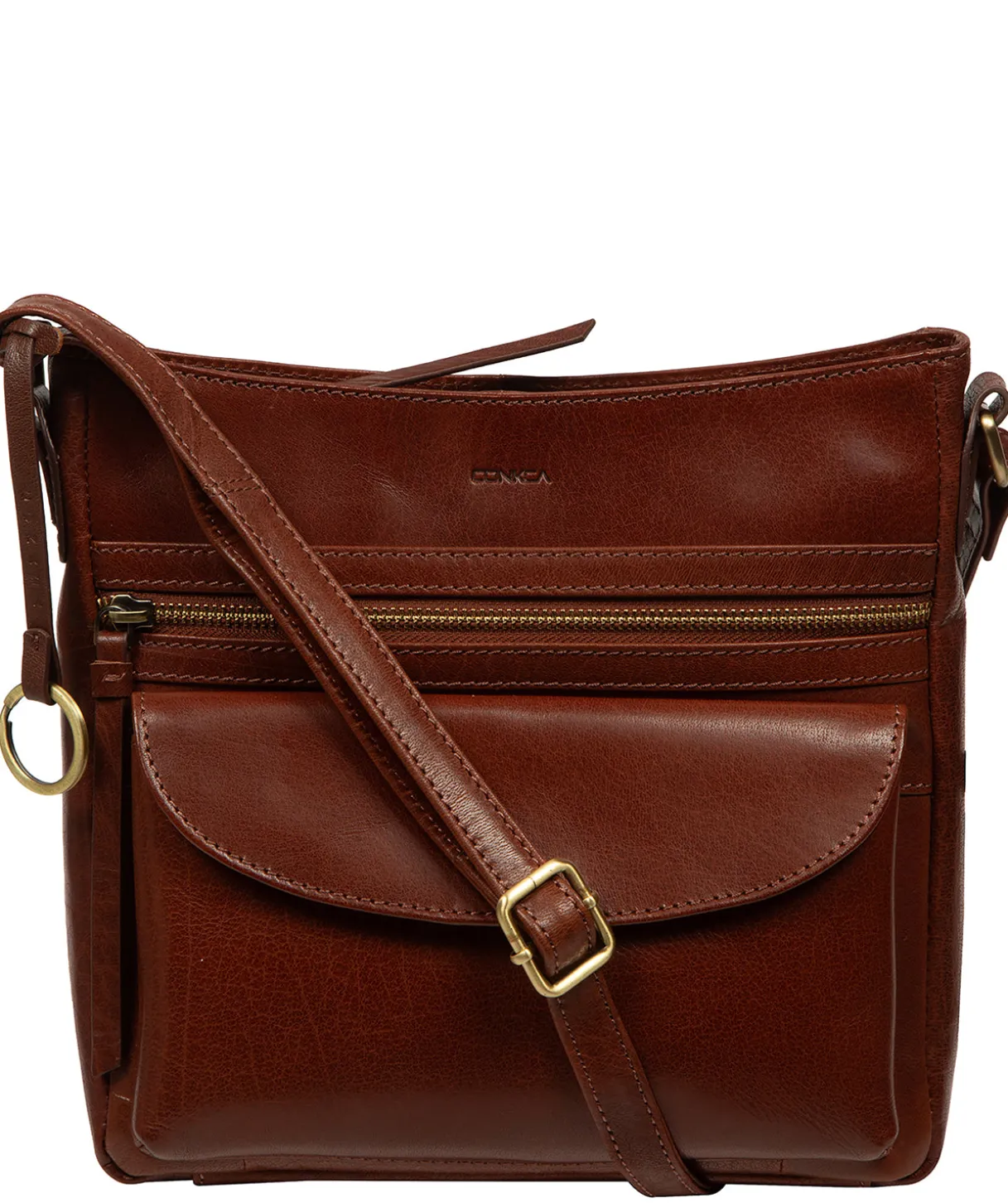 Malin' Conker Brown Leather Cross Body Bag