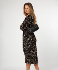 Marcelline' Black Leather Evening and Clutch Bag