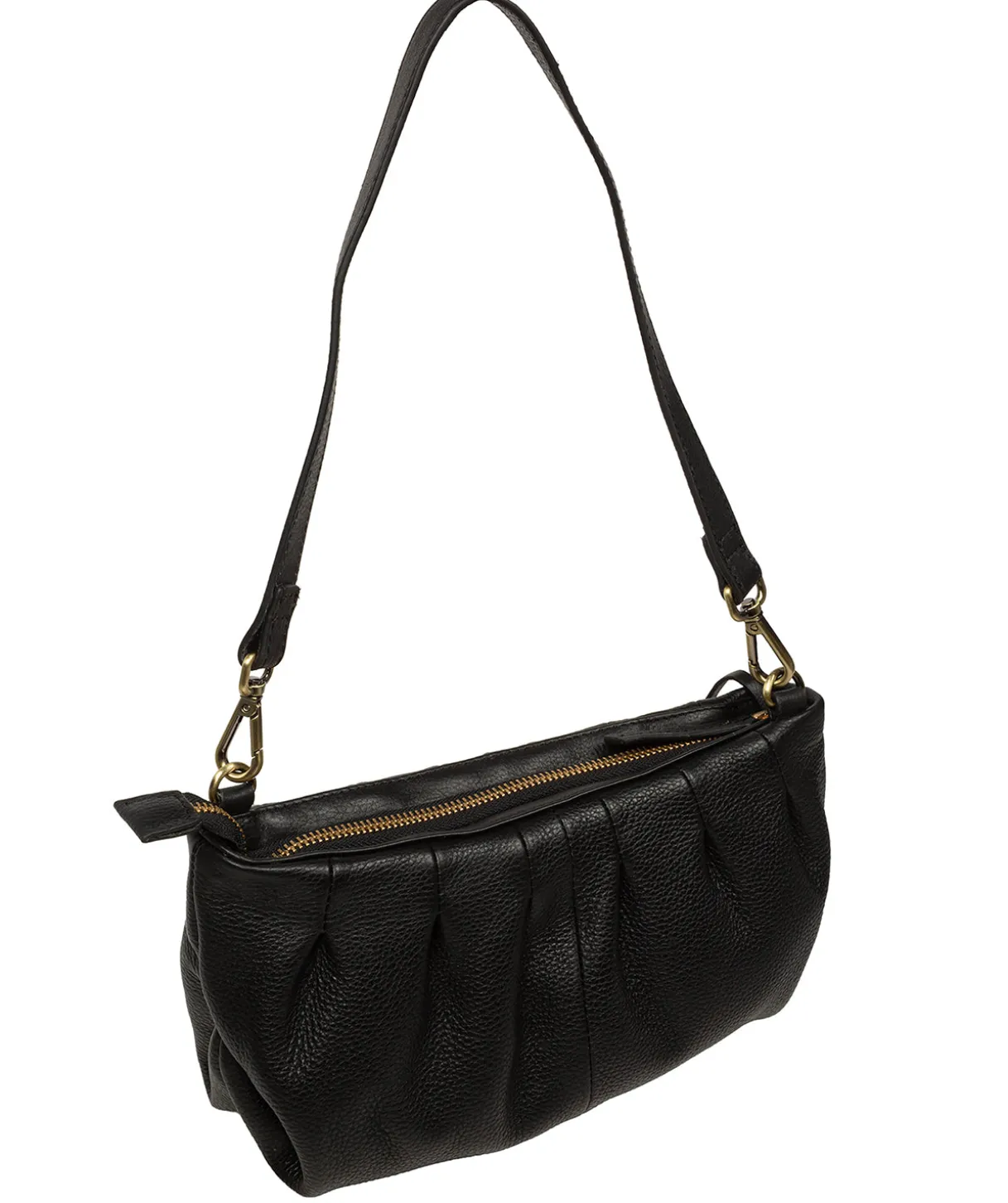 Marcelline' Black Leather Evening and Clutch Bag