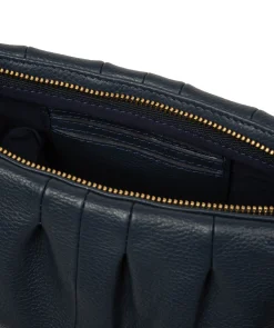 Marcelline' Navy Leather Evening and Clutch Bag