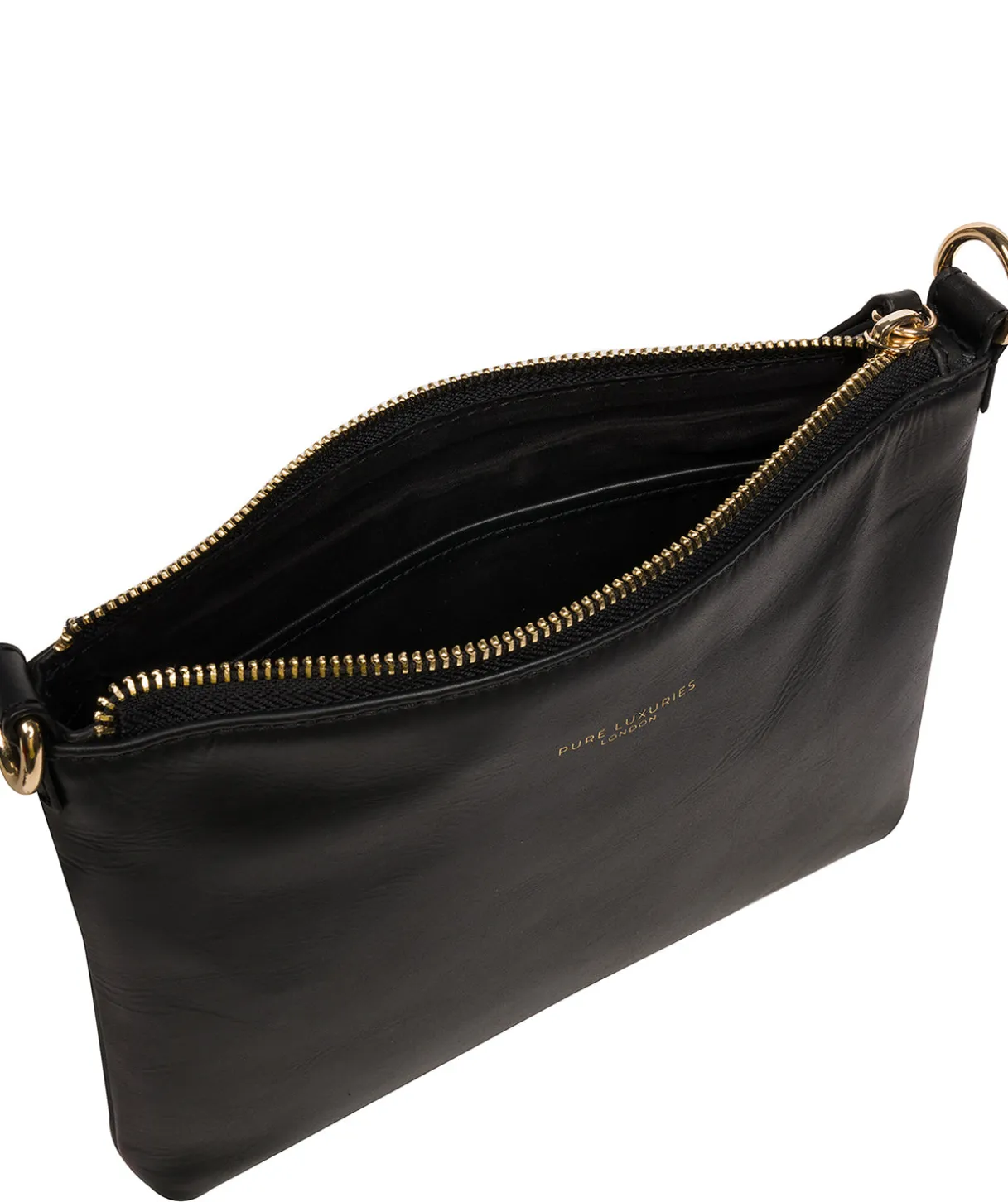 Maria' Black Leather Cross Body Bag