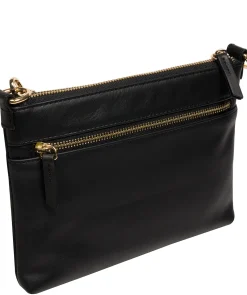 Maria' Black Leather Cross Body Bag