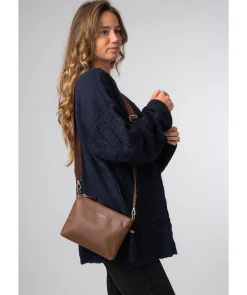 Maria' Chestnut Leather Cross Body Bag