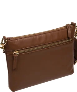 Maria' Chestnut Leather Cross Body Bag