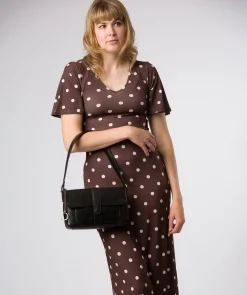 Marianne' Black Leather Evening Bag