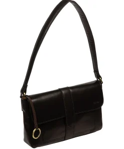 Marianne' Black Leather Evening Bag