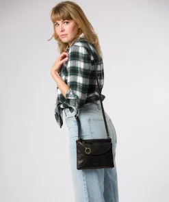 Marietta' Black Leather Cross Body Bag