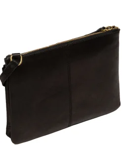 Marietta' Black Leather Cross Body Bag