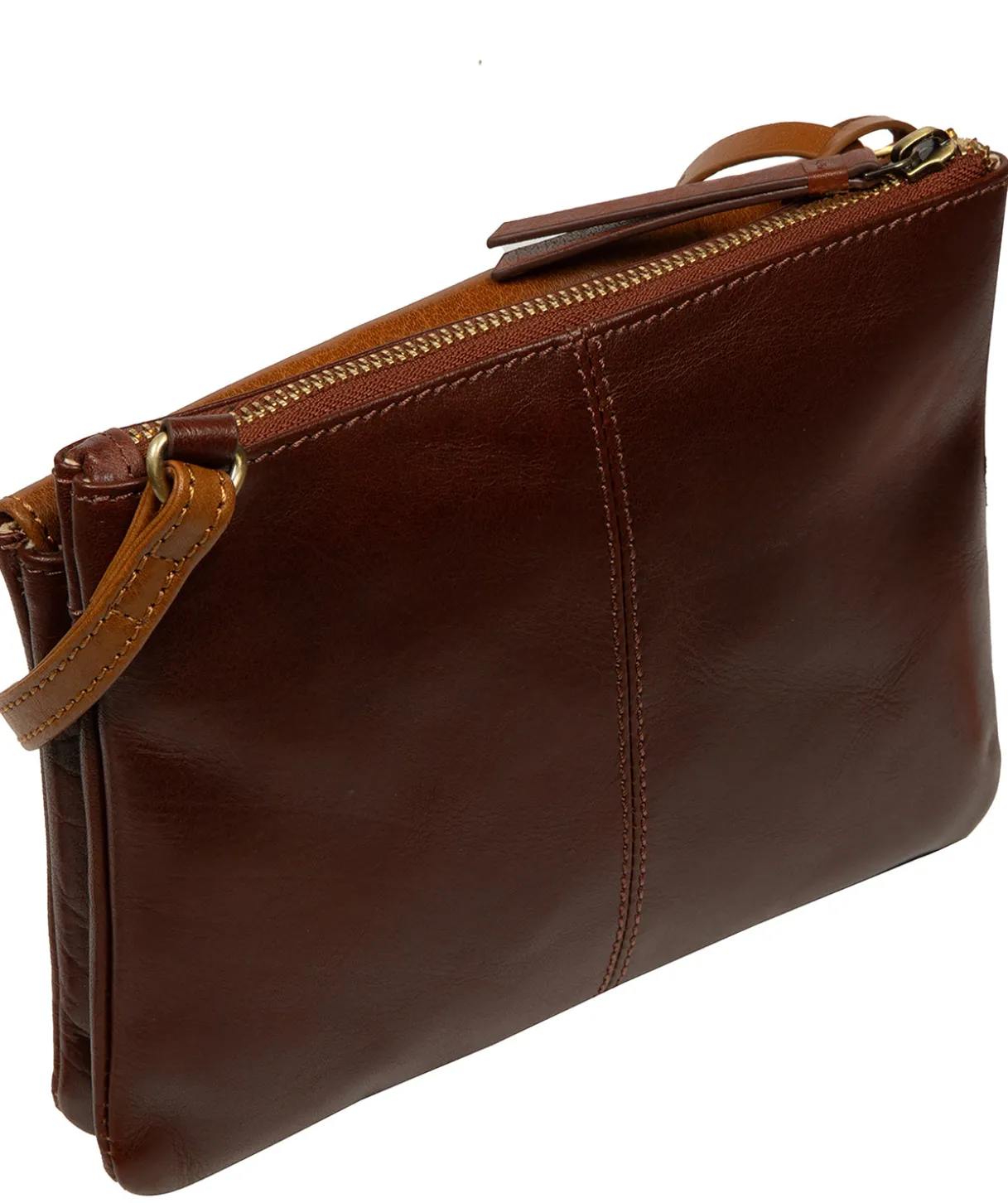 Marietta' Conker Brown & Dark Tan Leather Cross Body Bag