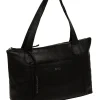 Marina' Black Leather Tote Bag