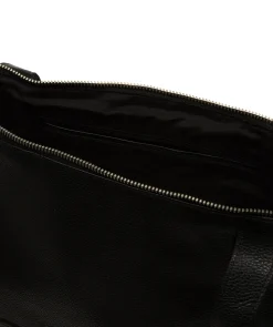 Marina' Black Leather Tote Bag