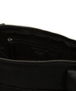 Marina' Black Leather Tote Bag