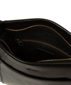 Marissa' Black Leather Cross Body Bag