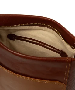 Marissa' Conker Brown & Dark Tan Leather Cross Body Bag