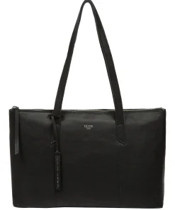 Marlowe' Black Leather Tote Bag